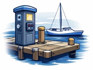 Dock and marina electrical power installation icon