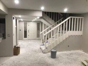 Electrical wiring and lighting installed during a home renovation project