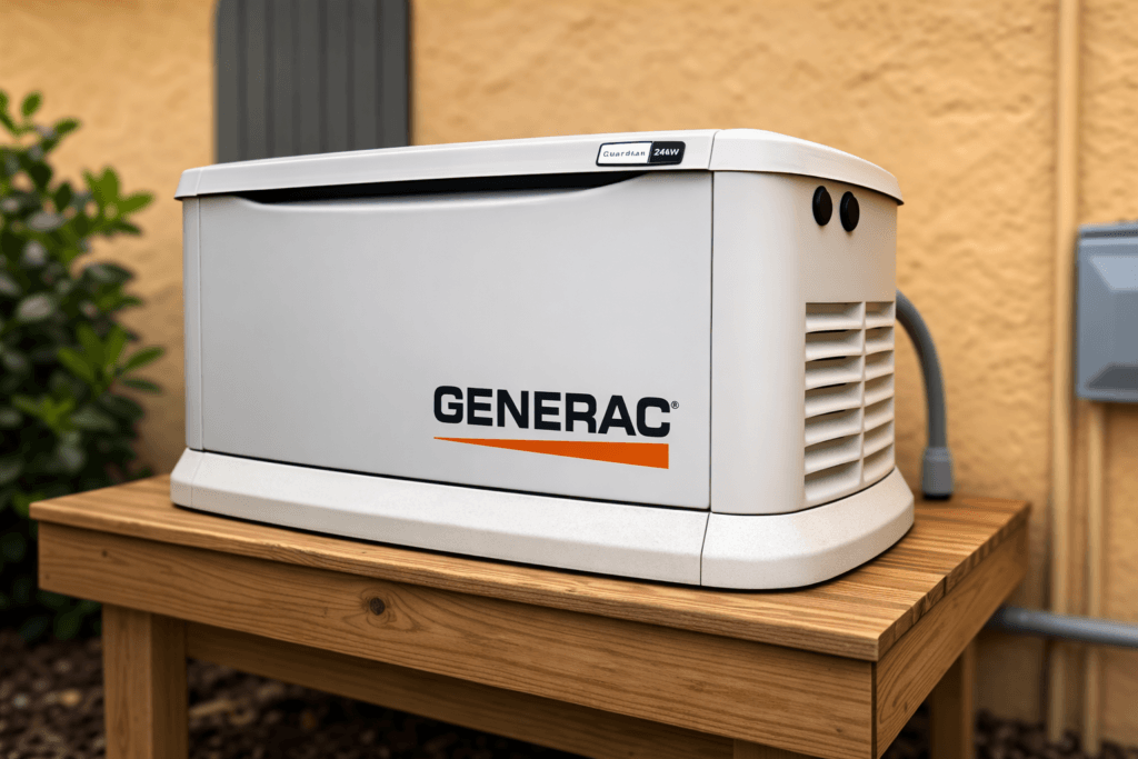 Standby generator power system installed for residential backup power